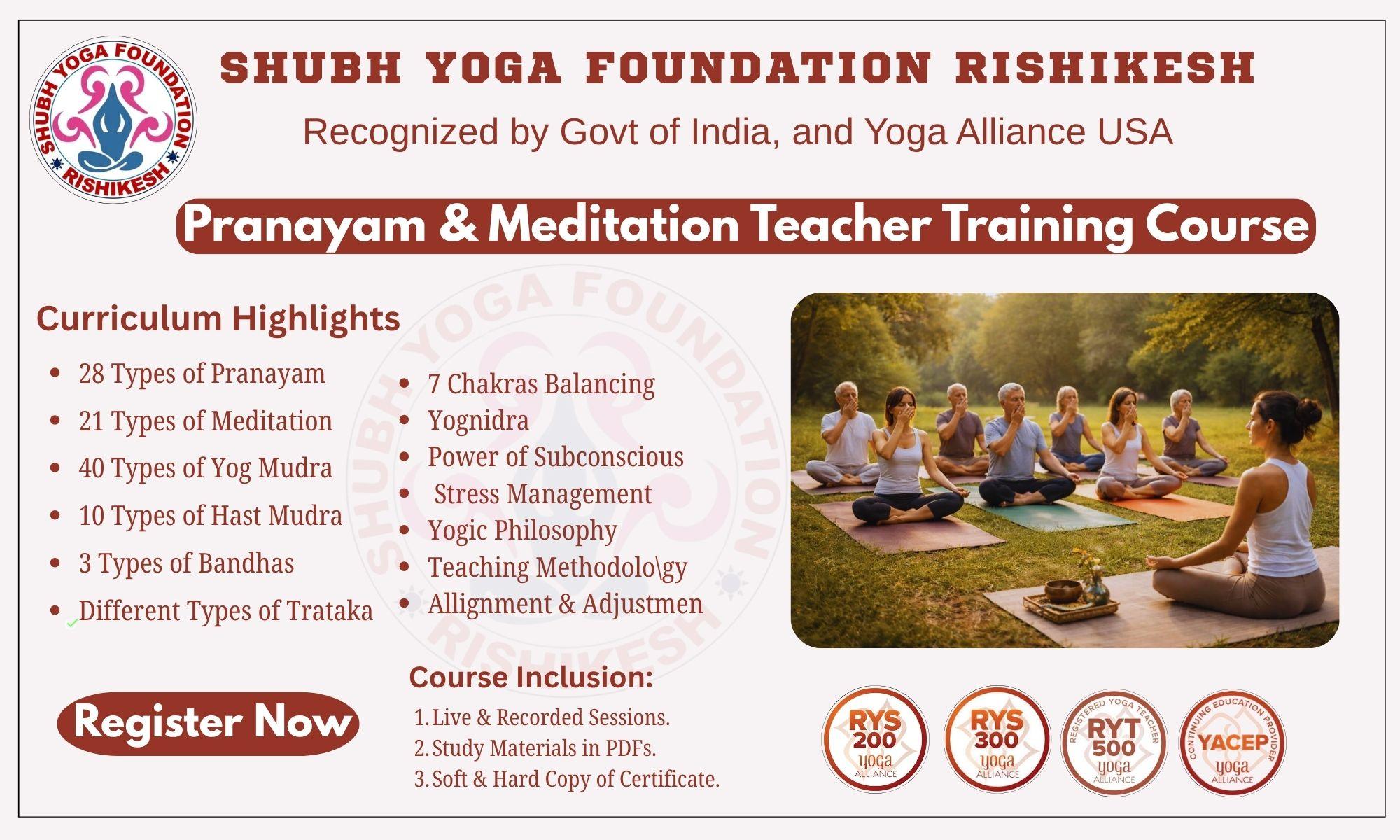 Pranayam & Meditation Teacher Training Course Web